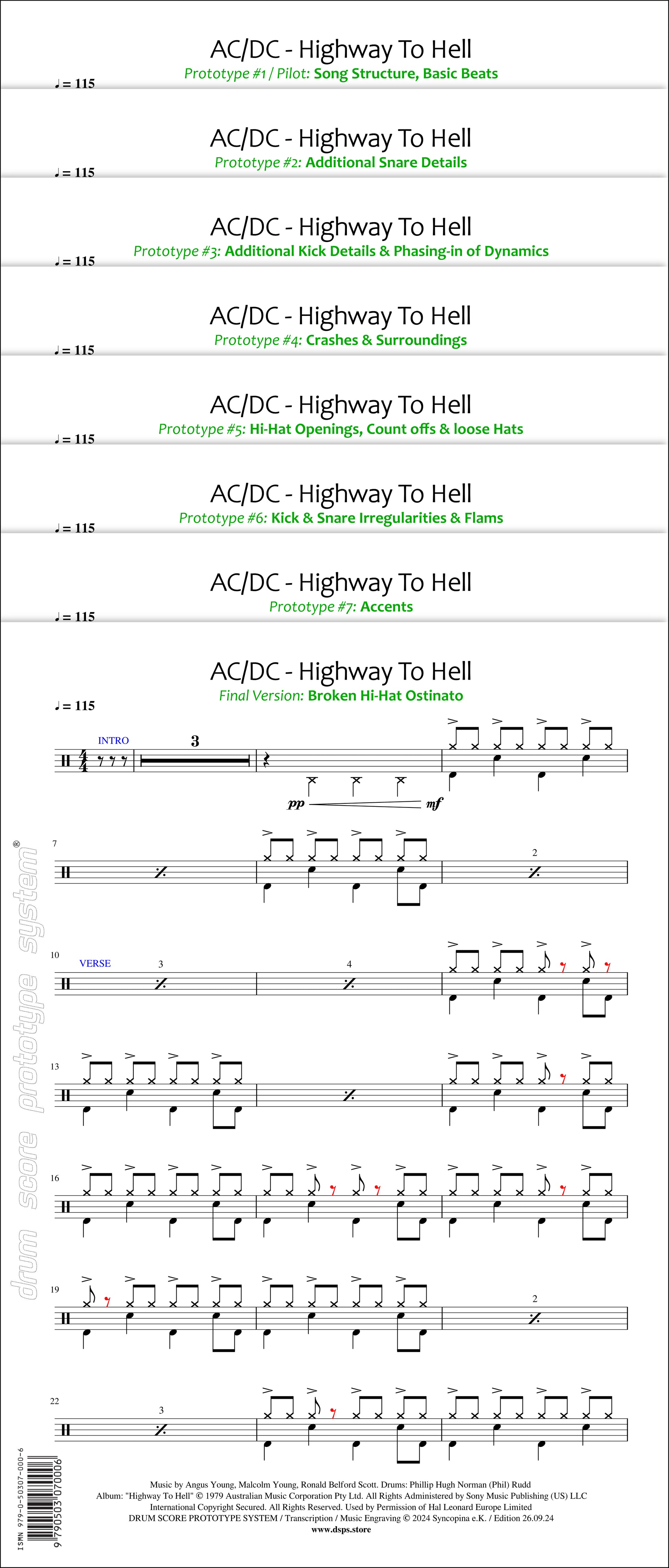 AC/DC – Highway To Hell | Schlagzeugnoten – Drum Score Prototype System ...