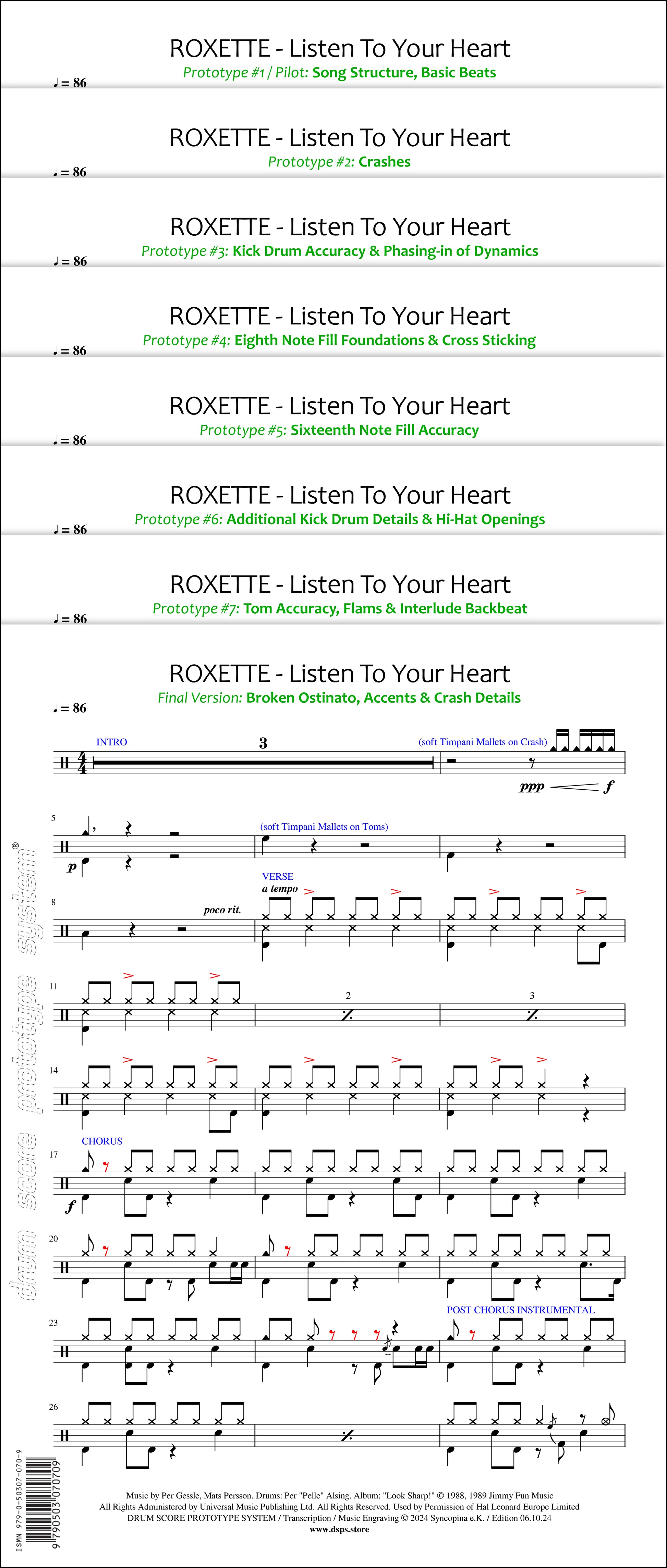 ROXETTE – Listen To Your Heart | Drum Sheet Music – Drum Score ...